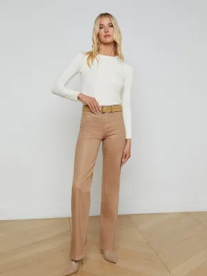 Clayton Coated Wide-Leg Jean