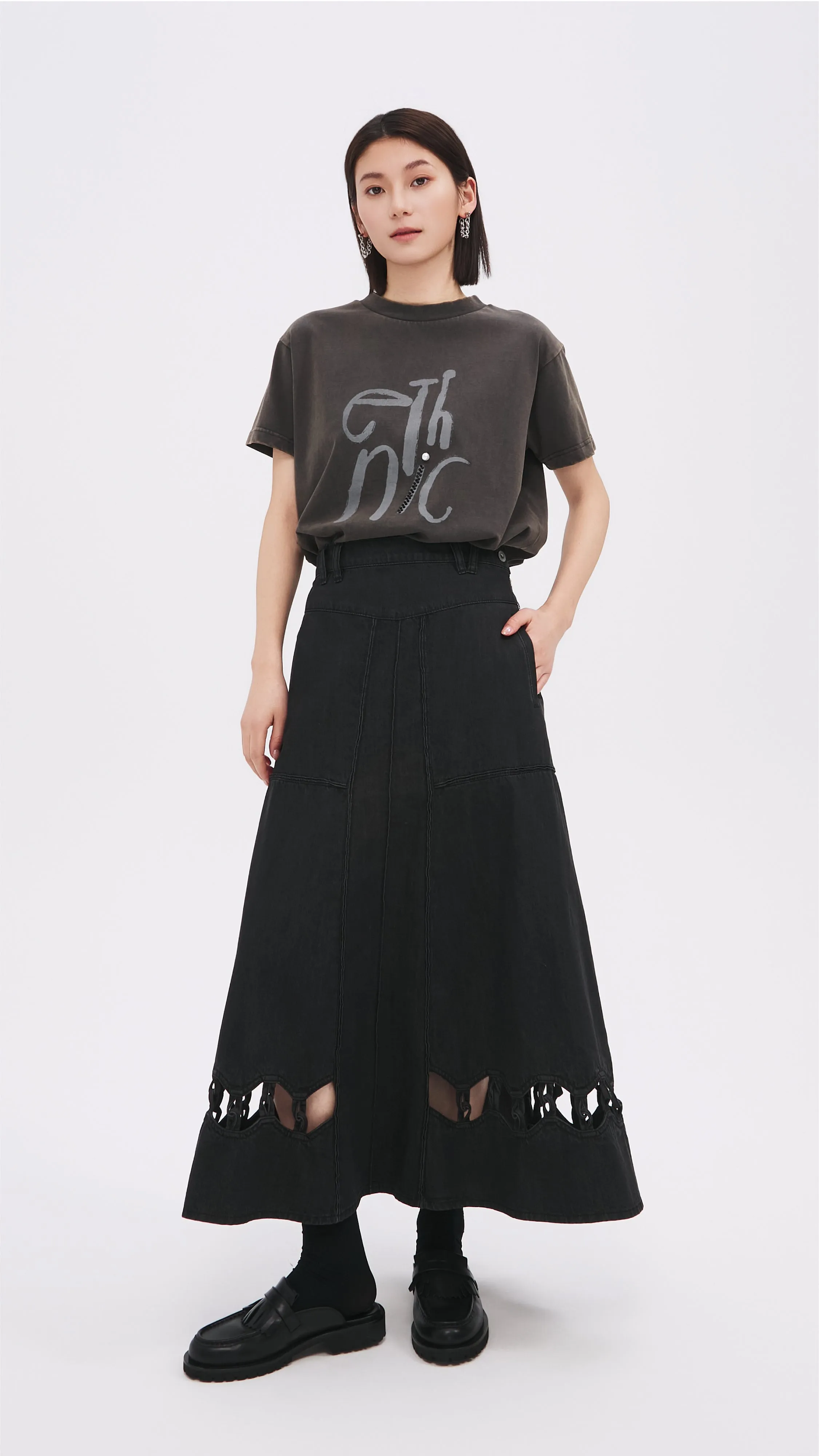 Cut Out Trims Skirt