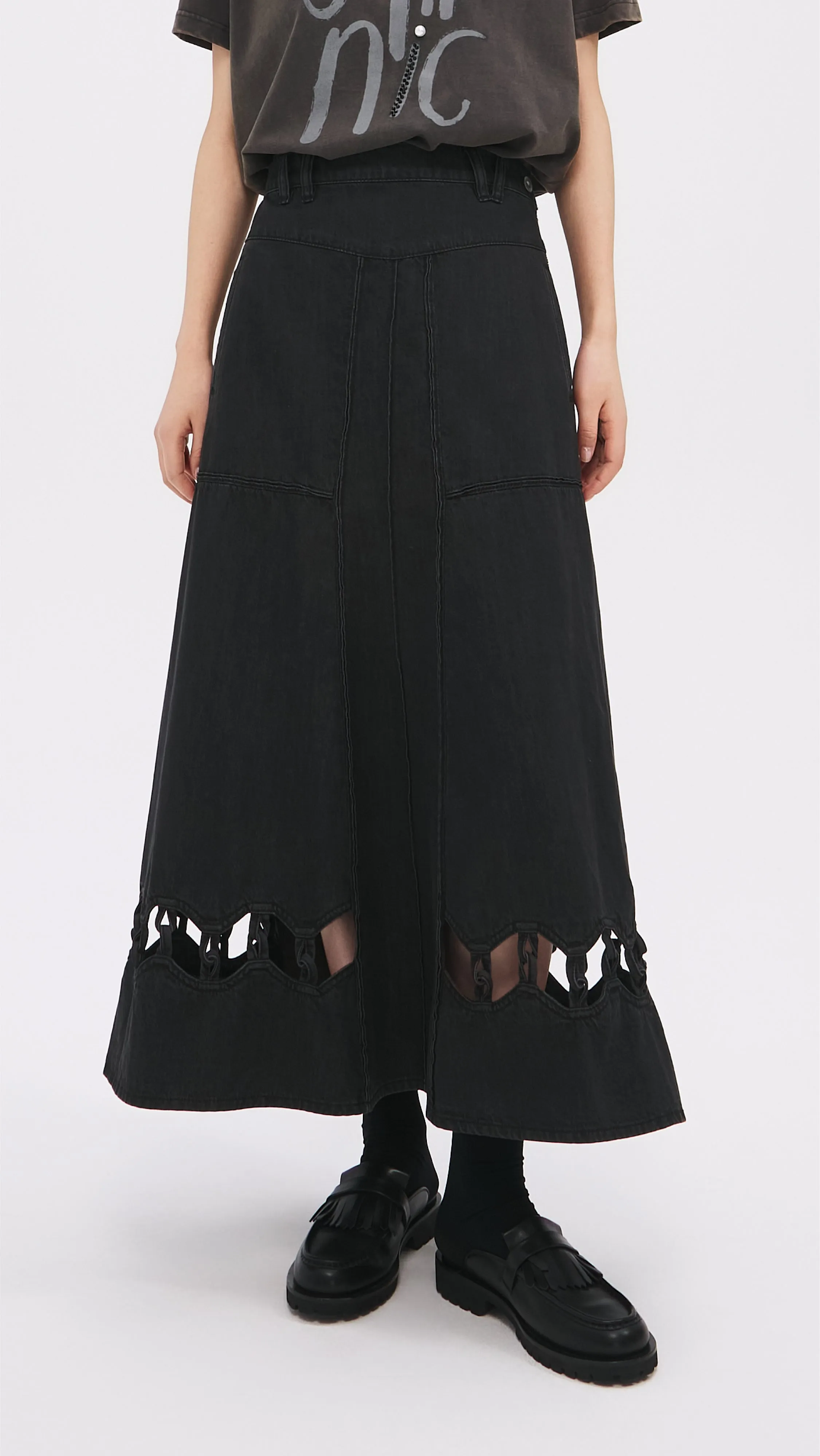 Cut Out Trims Skirt