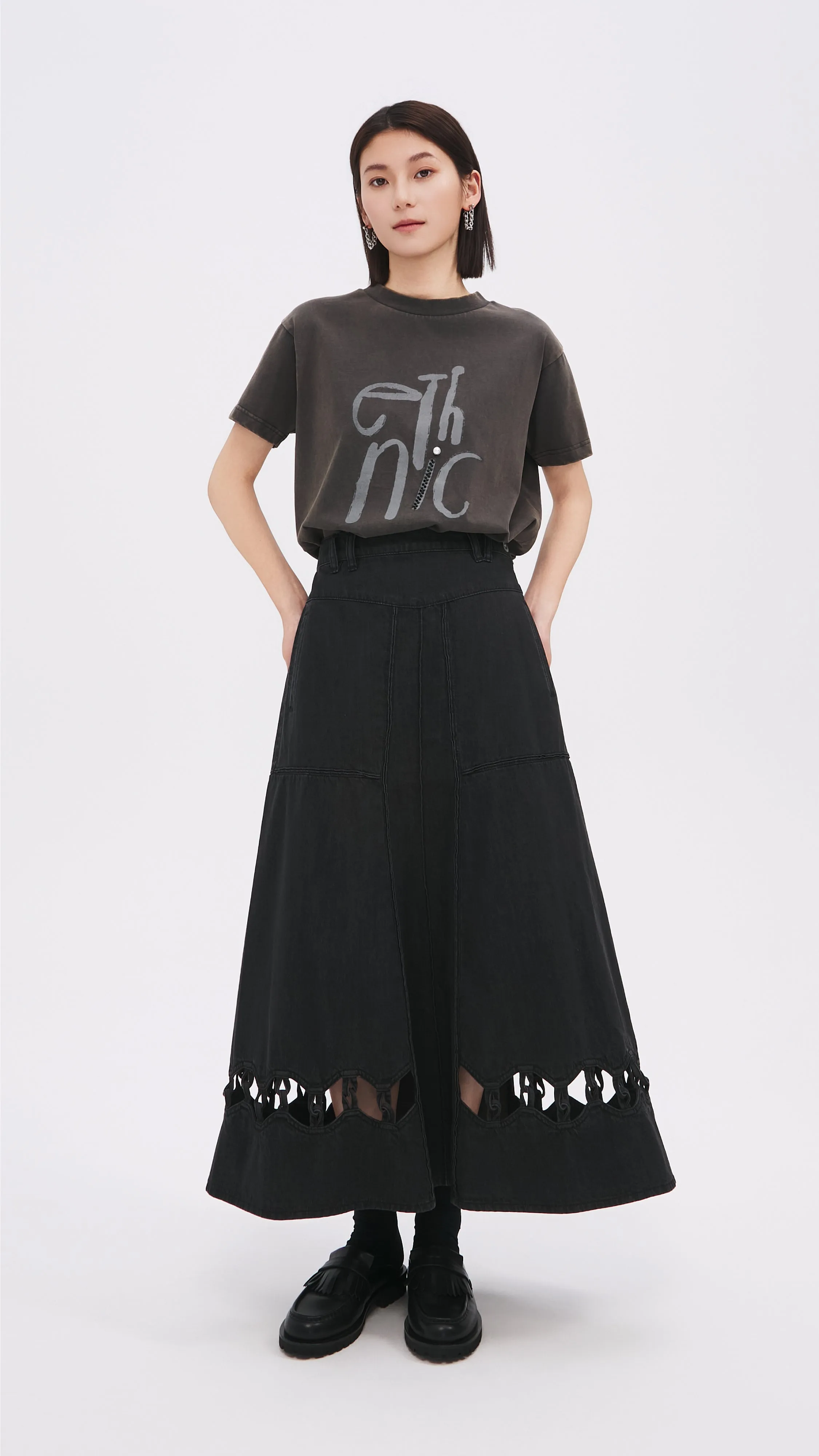 Cut Out Trims Skirt