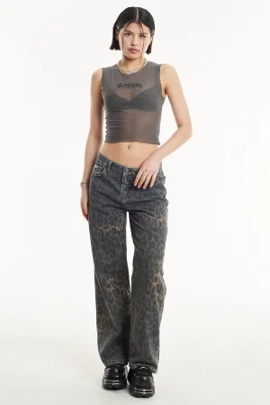 Dark Leopard Release Jeans