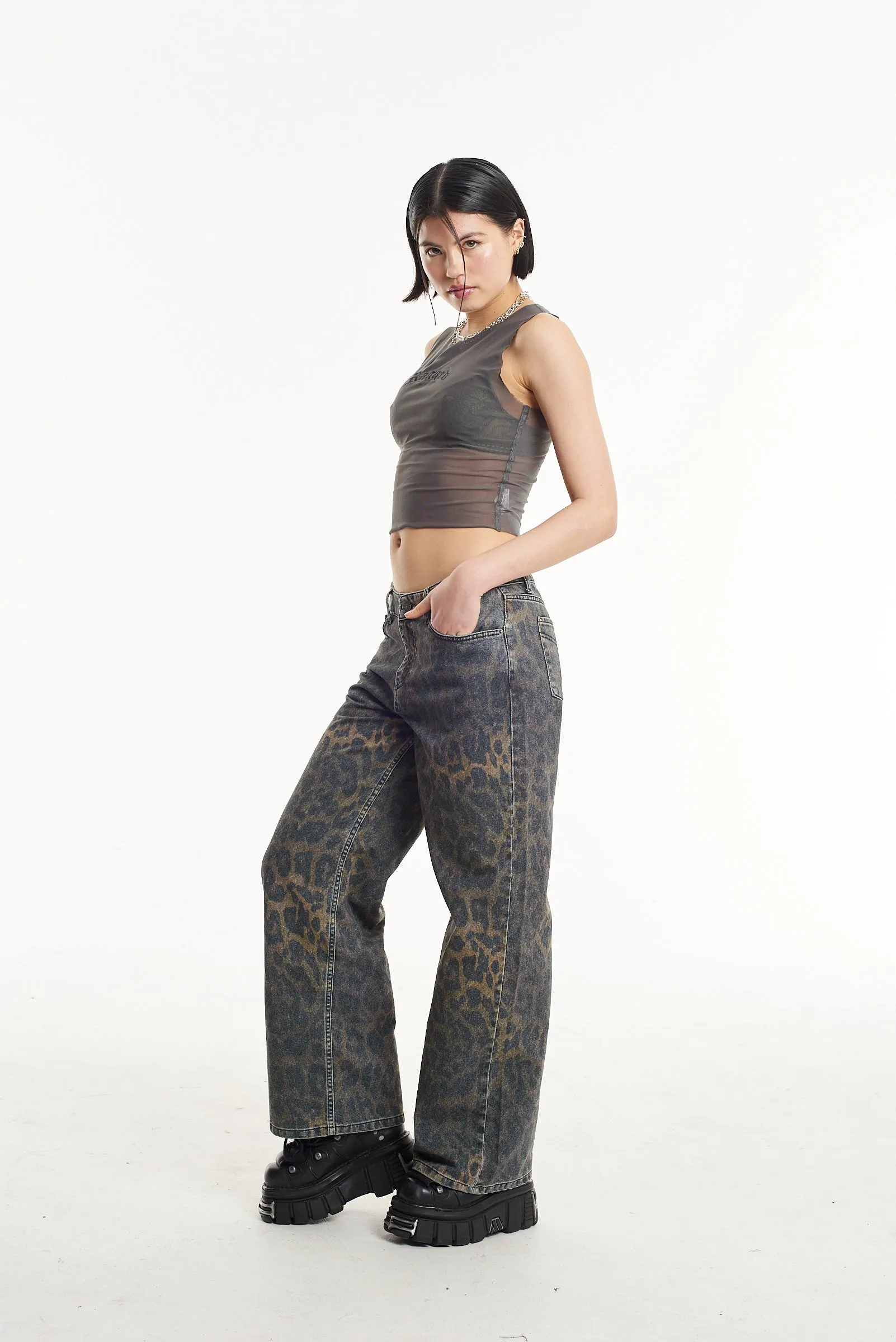 Dark Leopard Release Jeans