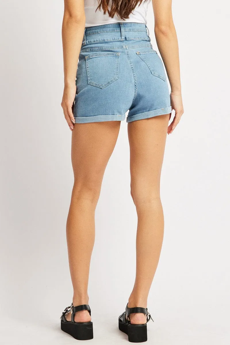 Denim Skinny Short High Waist
