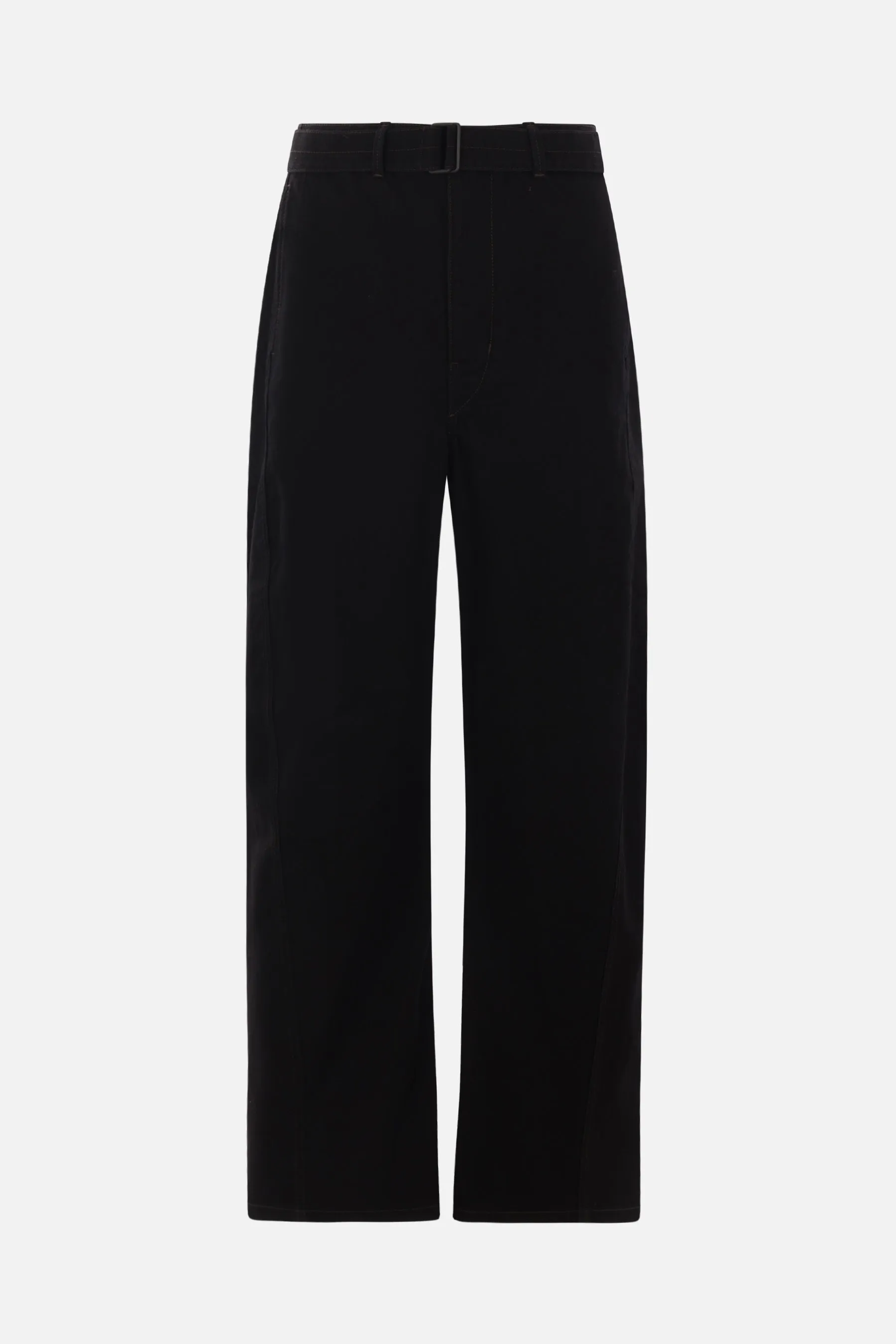 denim wide-leg twisted jeans
