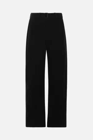 denim wide-leg twisted jeans