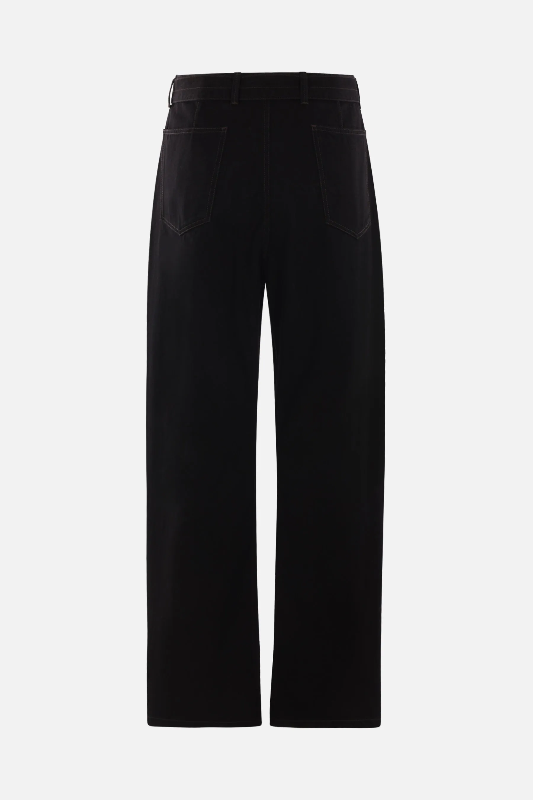 denim wide-leg twisted jeans