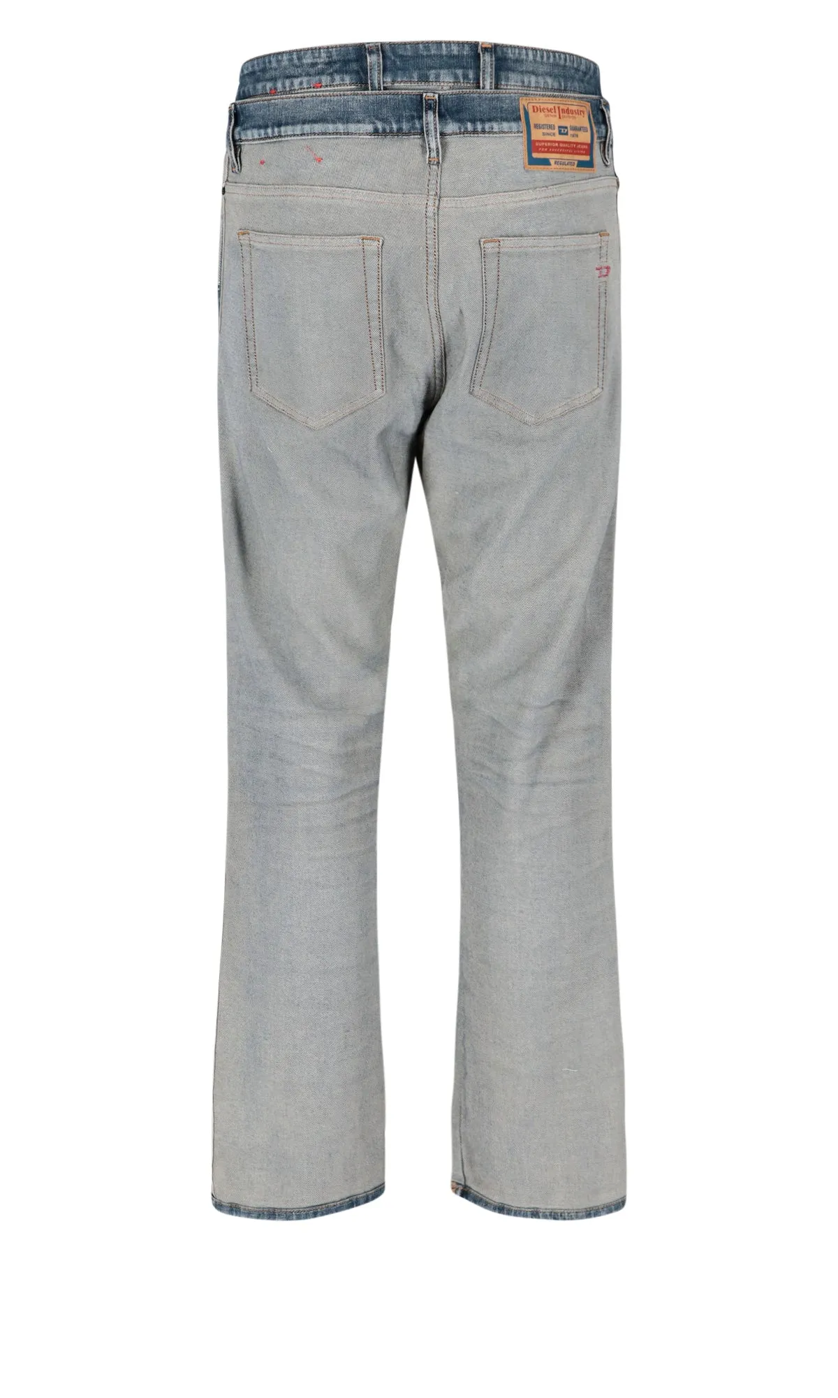 Diesel Logo Patch Straight Leg Jeans