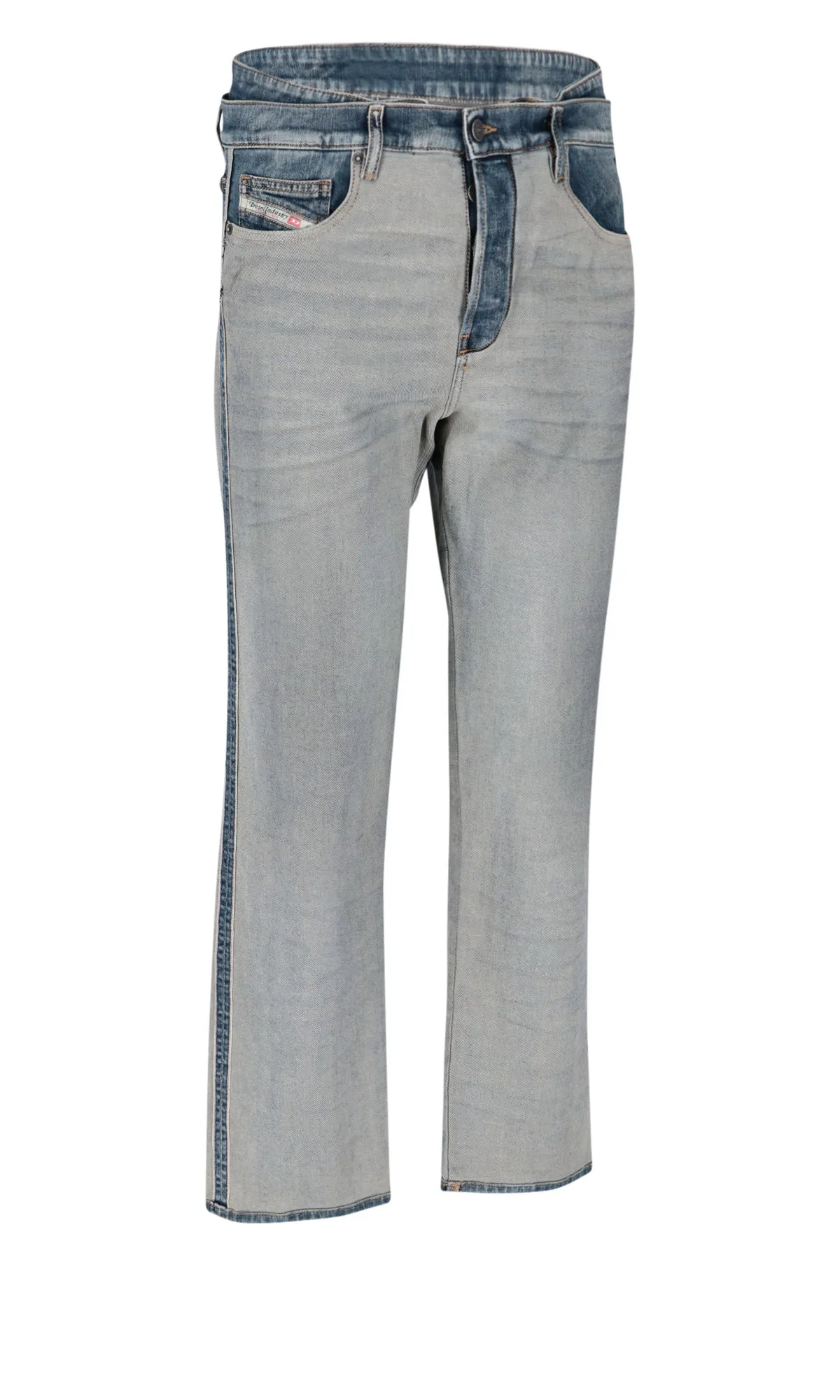 Diesel Logo Patch Straight Leg Jeans