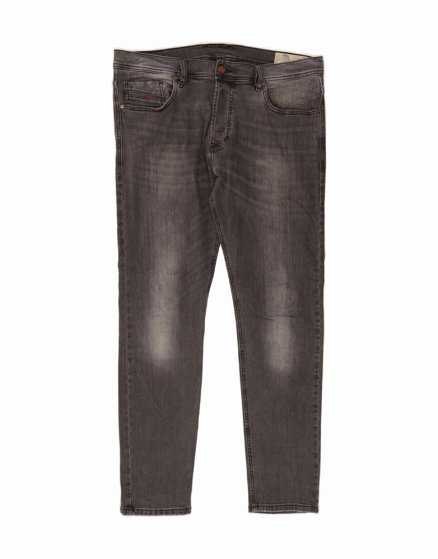 DIESEL Mens Tapered Carrot Slim Jeans W34 L32 Black Cotton