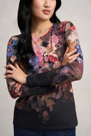 Double Layer Long Sleeve Tee - Midnight Floral