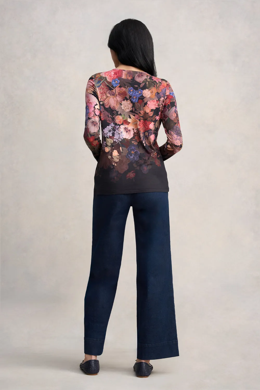 Double Layer Long Sleeve Tee - Midnight Floral
