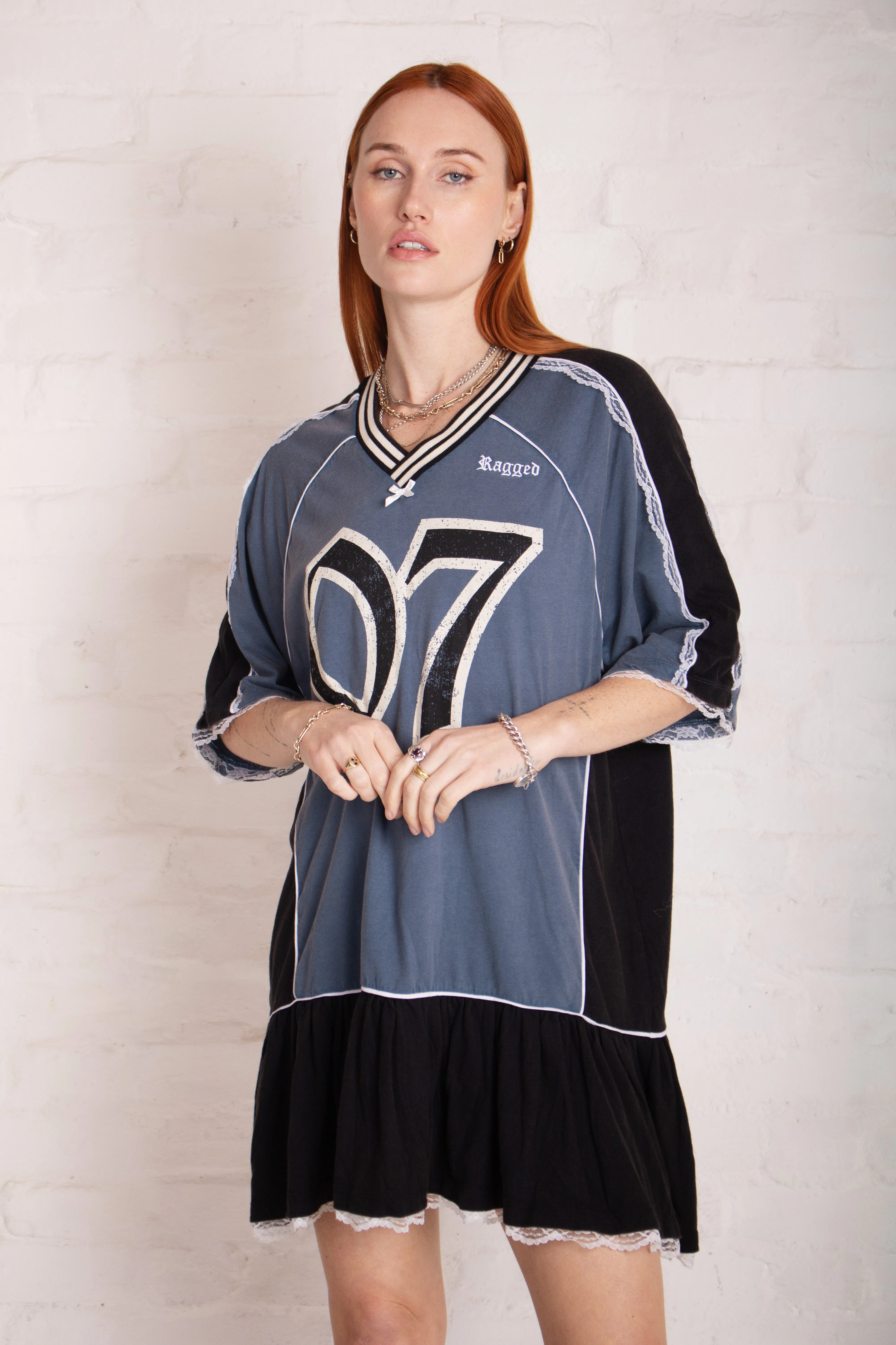 Drain Varsity T-shirt Mini Dress