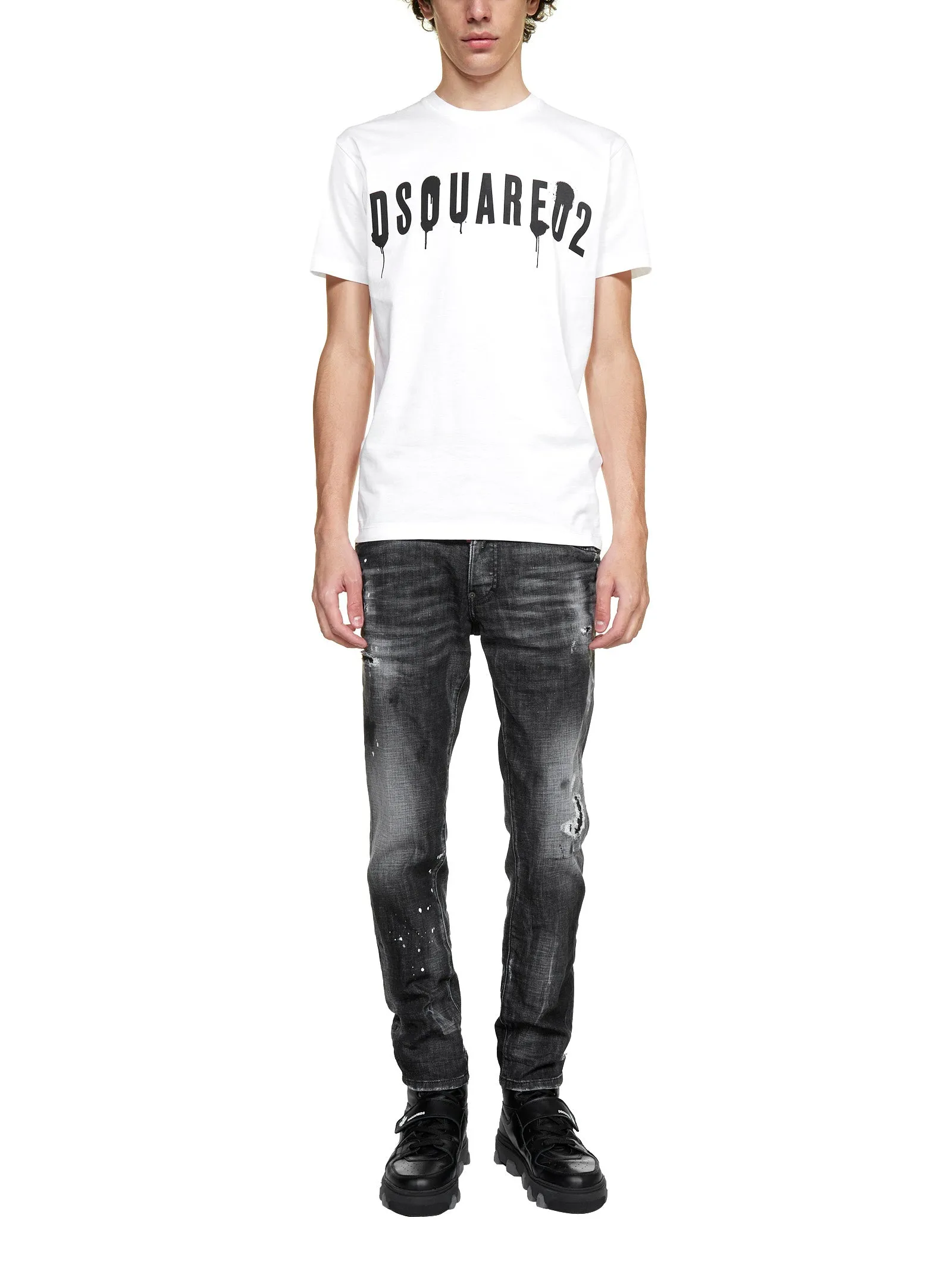 Dsquared2 Distressed Effect Slim Cut Jeans
