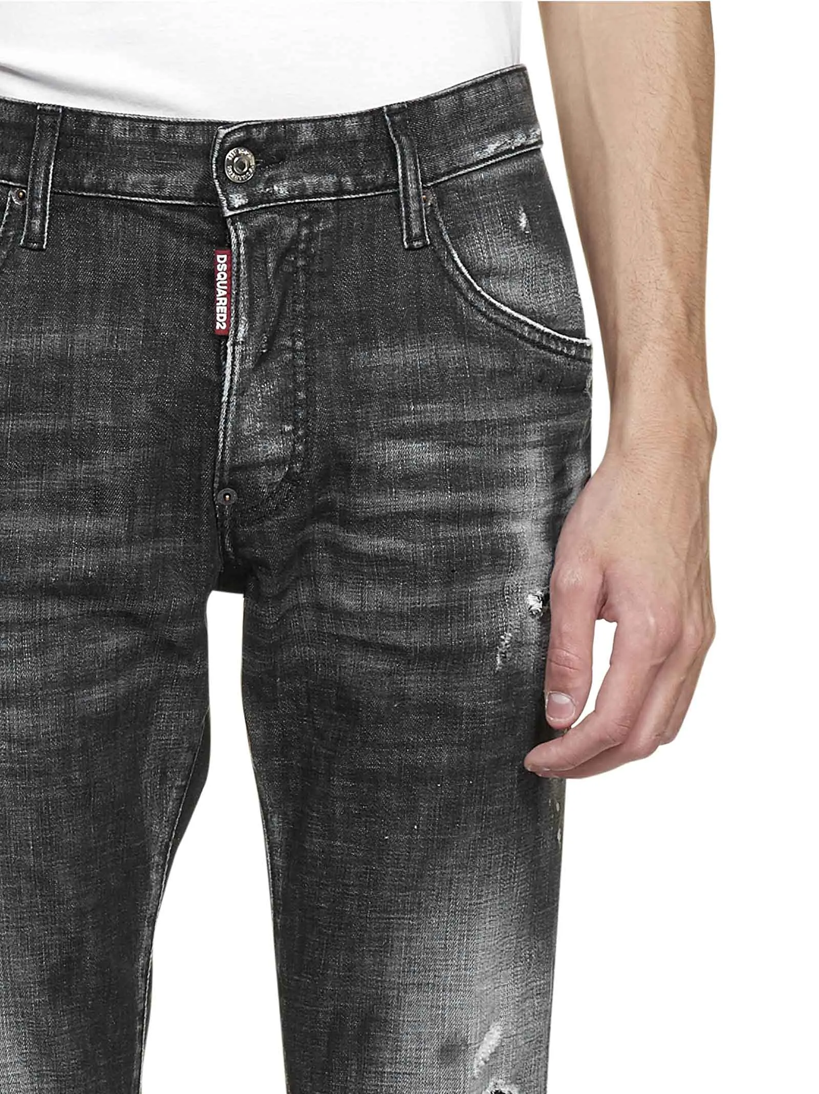 Dsquared2 Distressed Effect Slim Cut Jeans