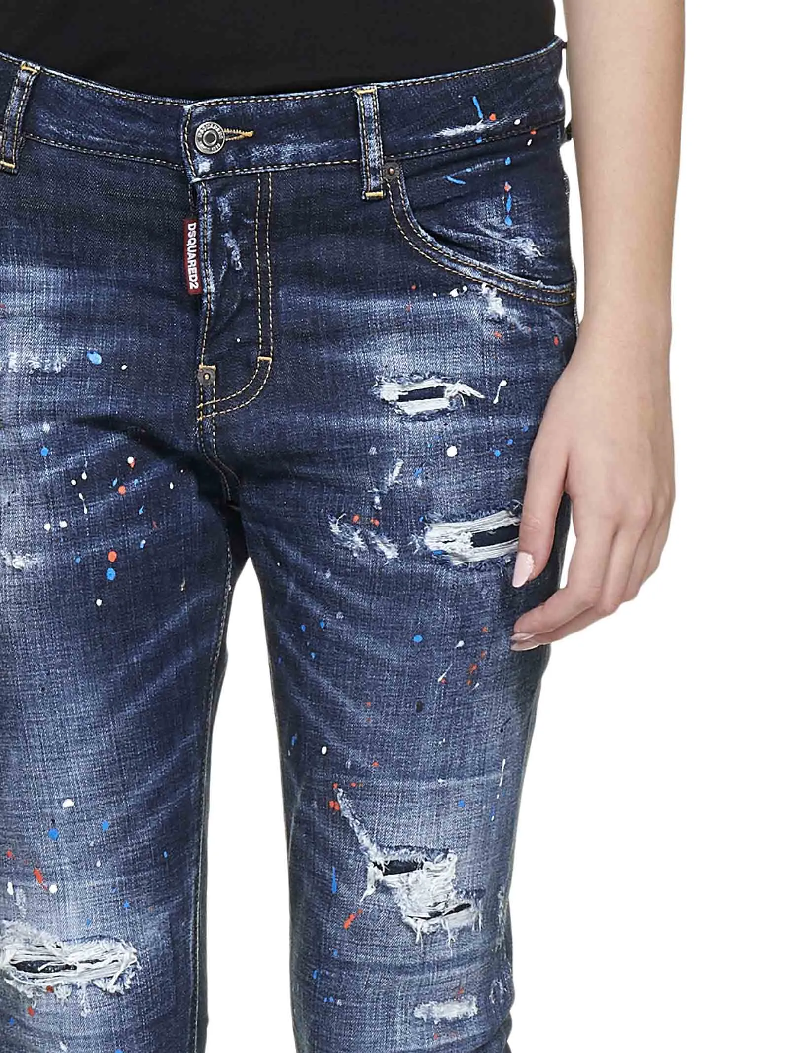 Dsquared2 Distressed Effect Straight Leg Jeans