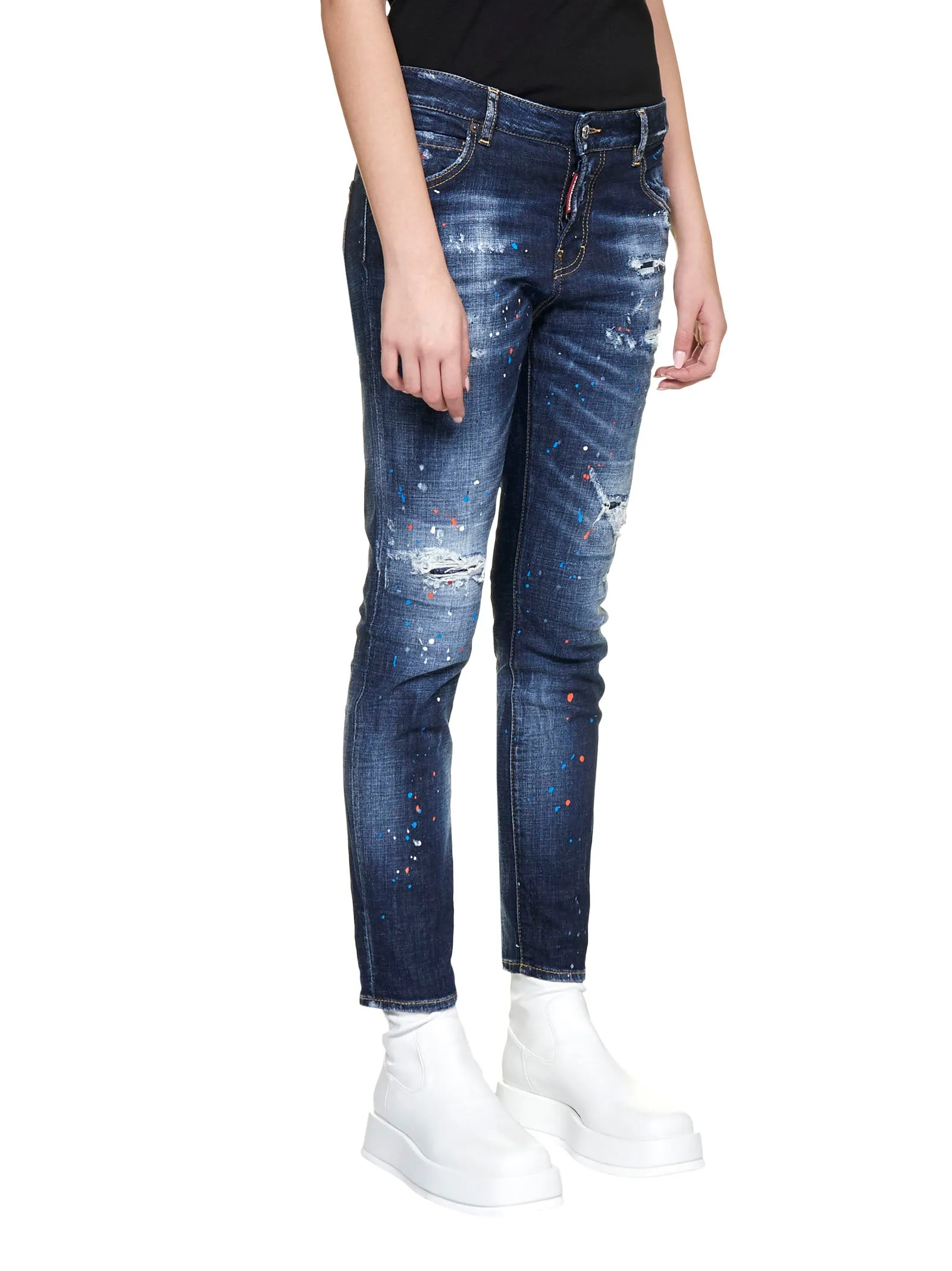 Dsquared2 Distressed Effect Straight Leg Jeans