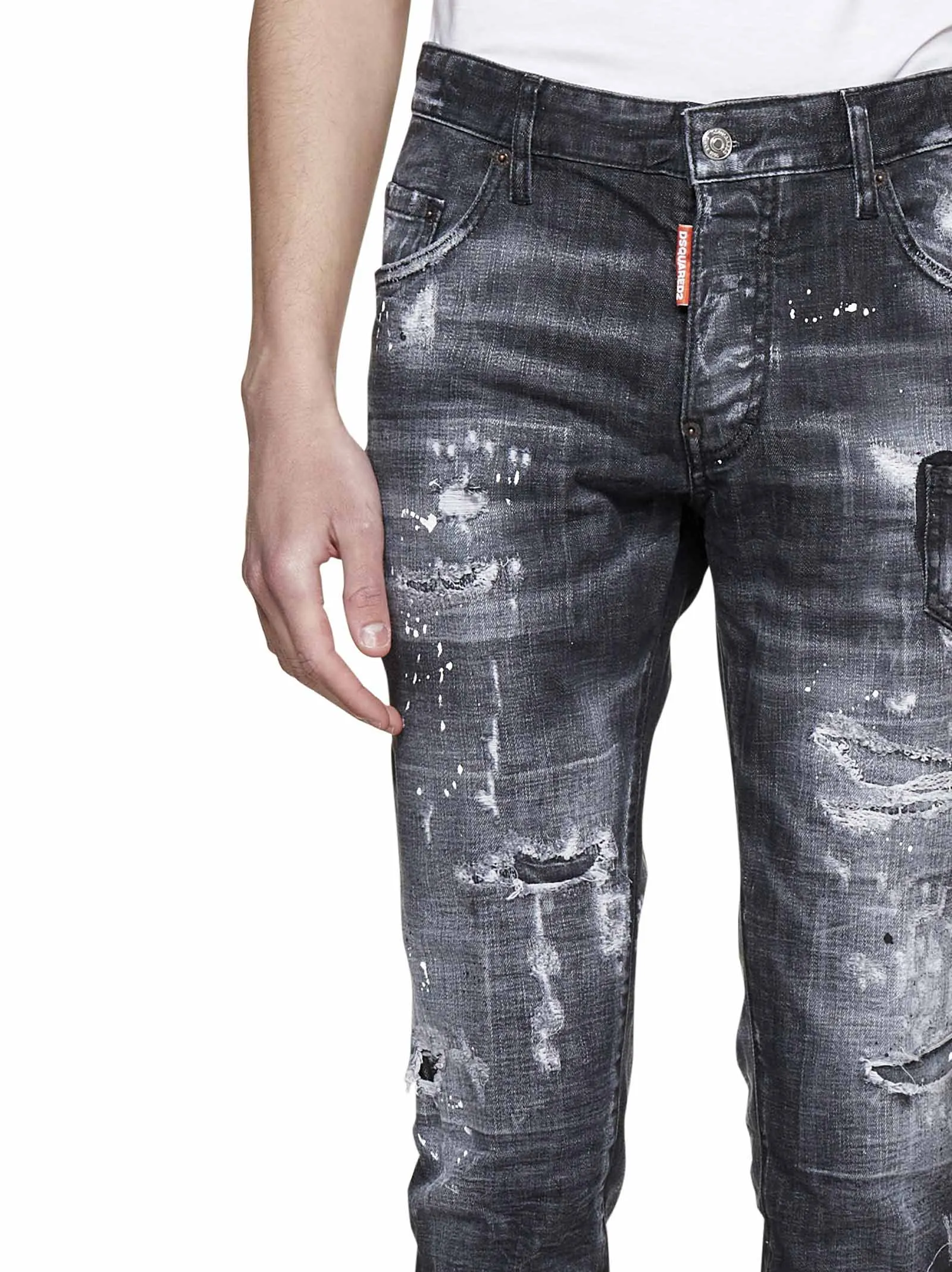 Dsquared2 Distressed Mid-Rise Jeans