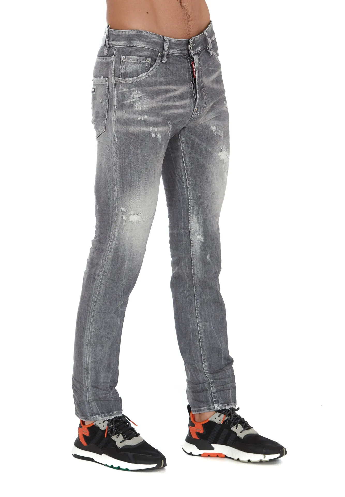 Dsquared2 Distressed Straight Leg Jeans