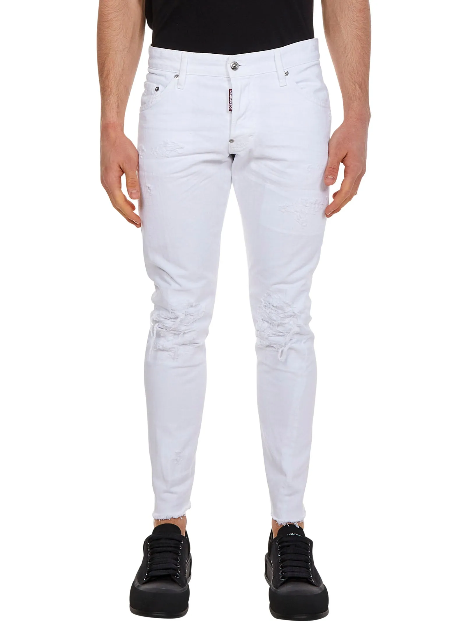 Dsquared2 Distressed Straight-Leg Jeans