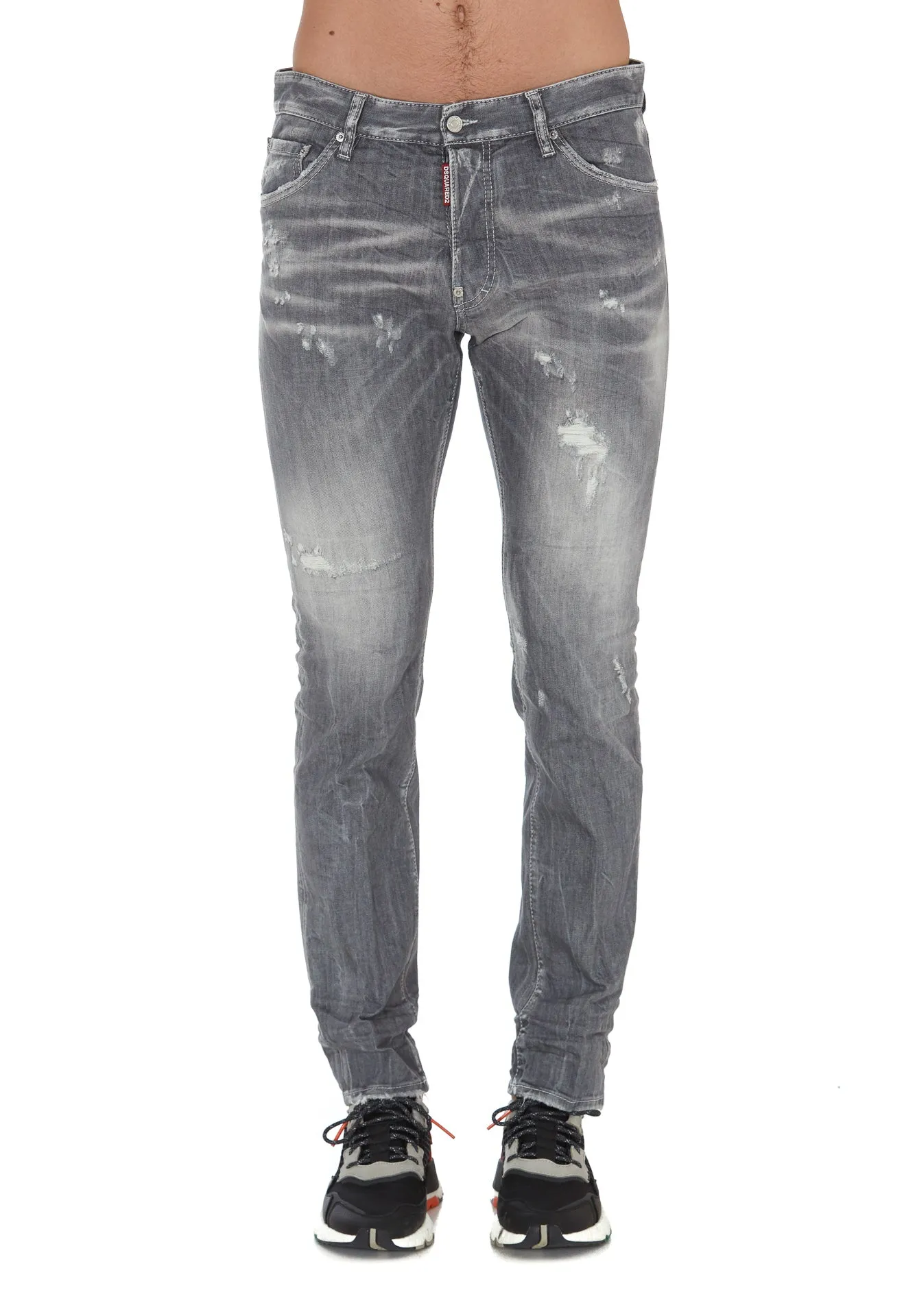 Dsquared2 Distressed Straight Leg Jeans
