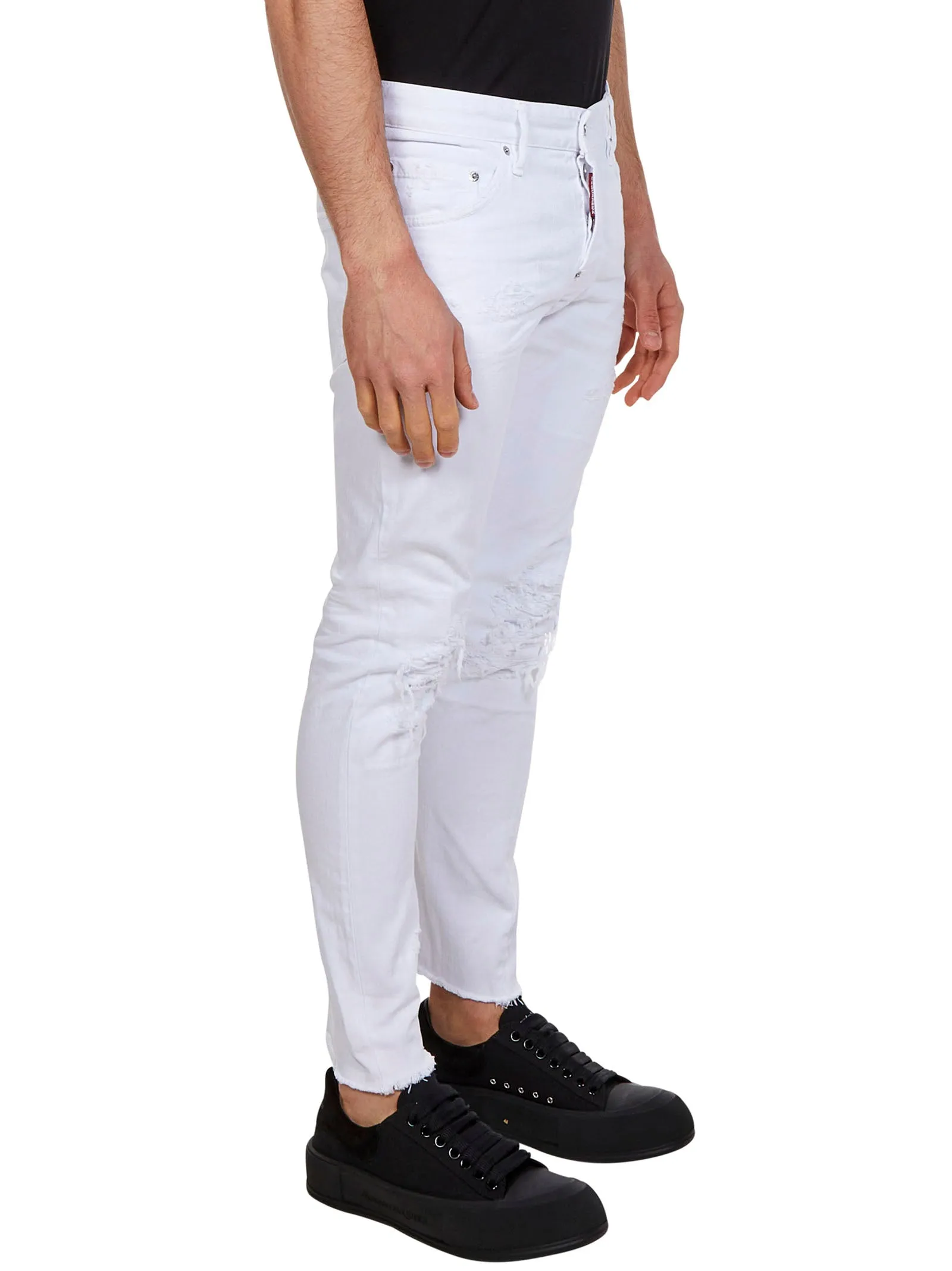 Dsquared2 Distressed Straight-Leg Jeans