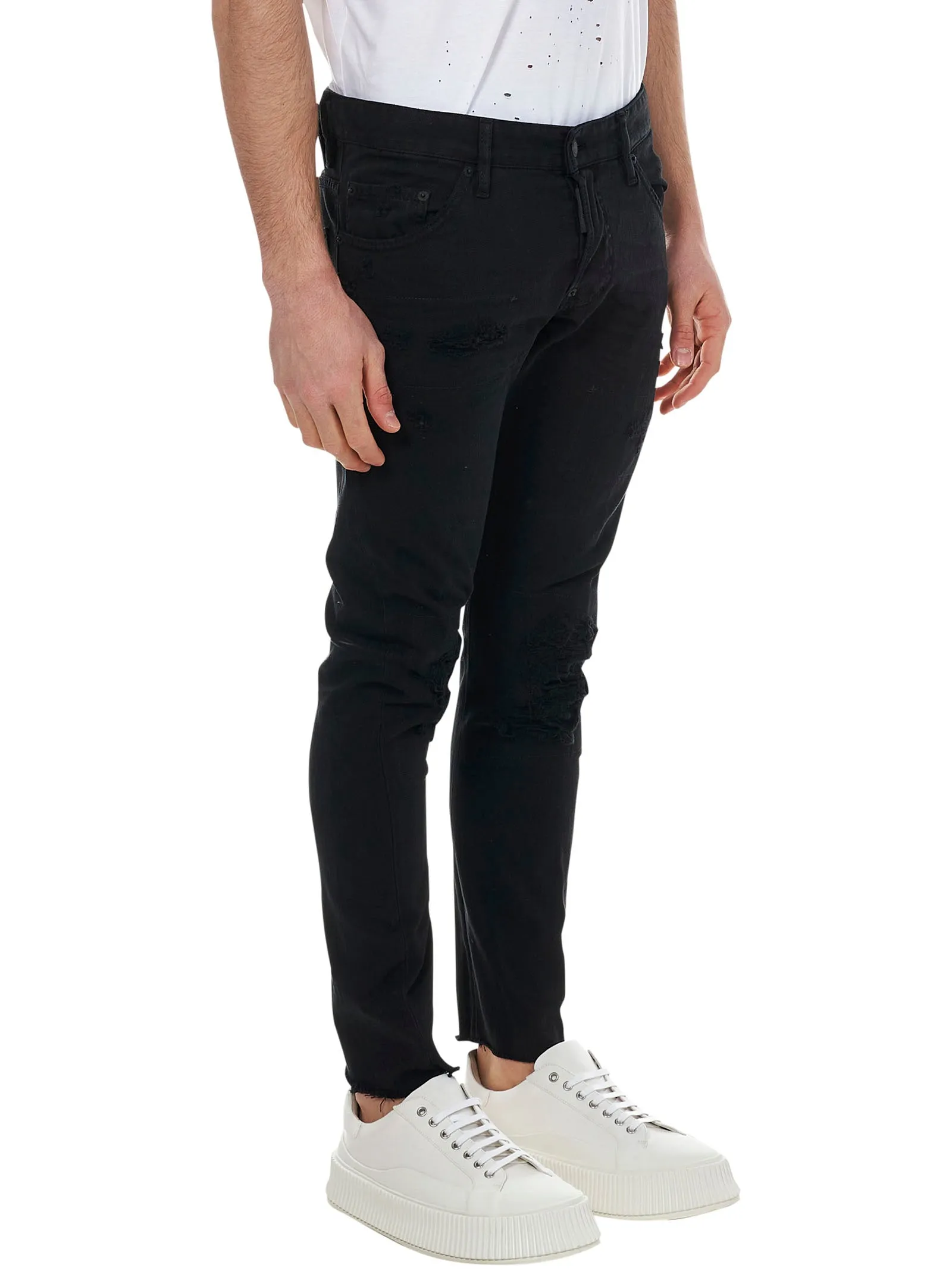 Dsquared2 Distressed Straight-Leg Jeans