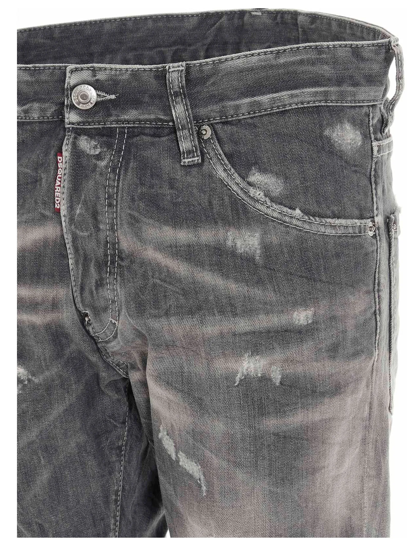 Dsquared2 Distressed Straight Leg Jeans