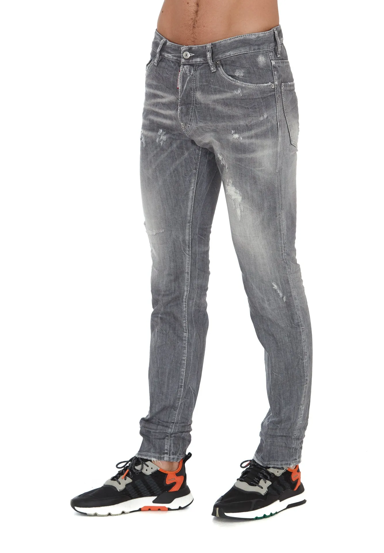 Dsquared2 Distressed Straight Leg Jeans