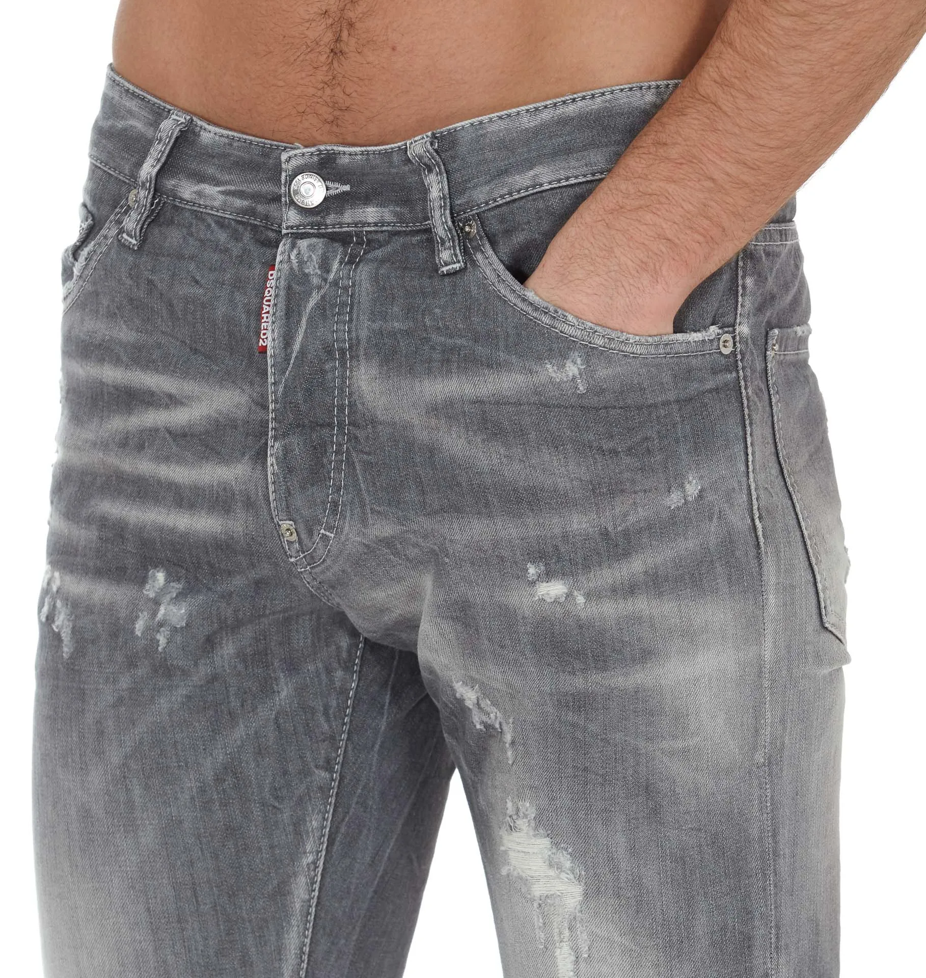 Dsquared2 Distressed Straight Leg Jeans