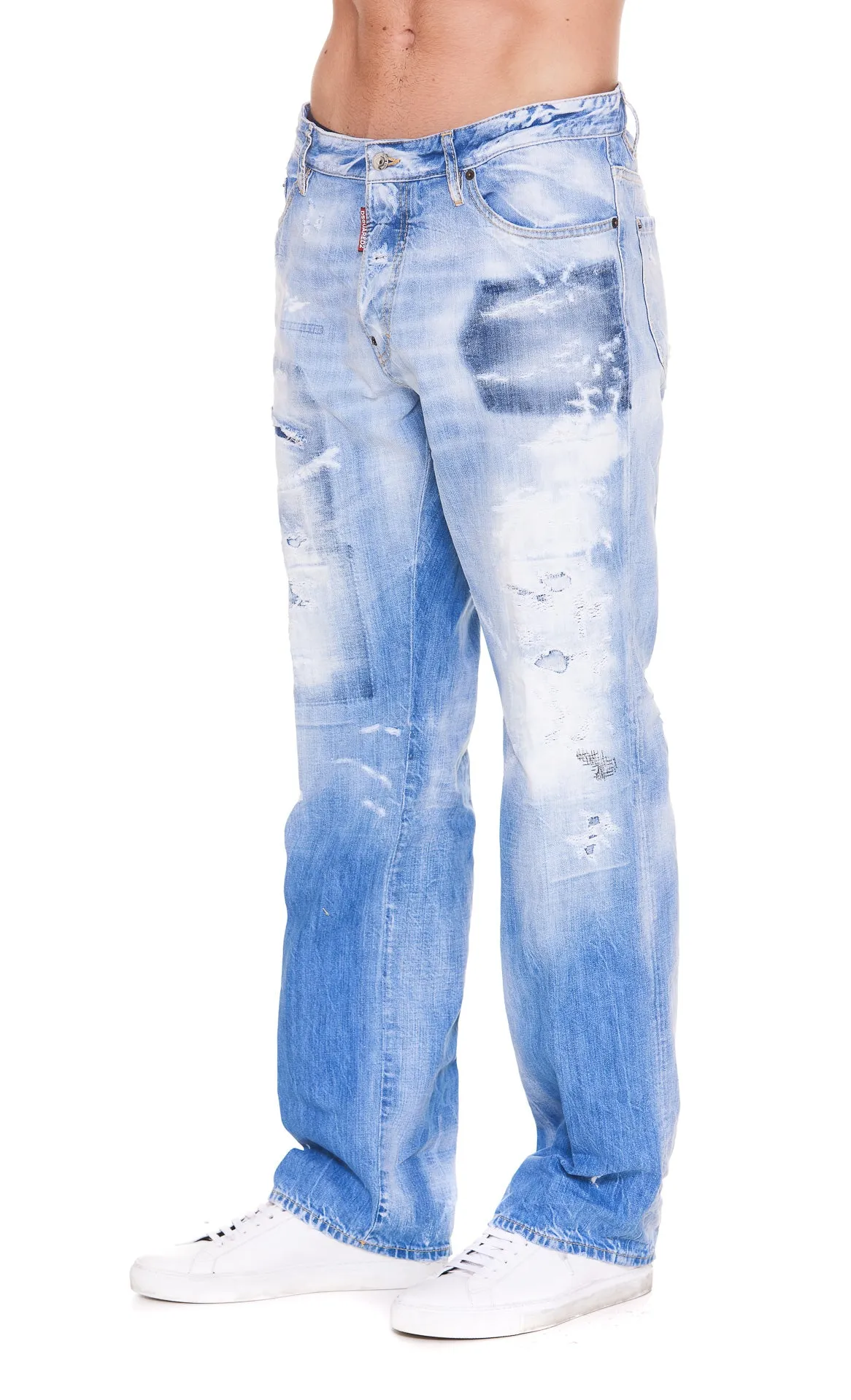 Dsquared2 Distressed Wide Leg Jeans