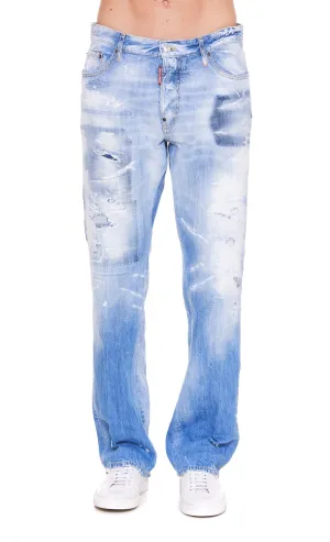 Dsquared2 Distressed Wide Leg Jeans