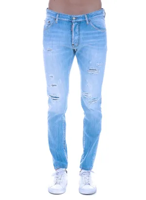 Dsquared2 Faded Effect Straight Leg Jeans