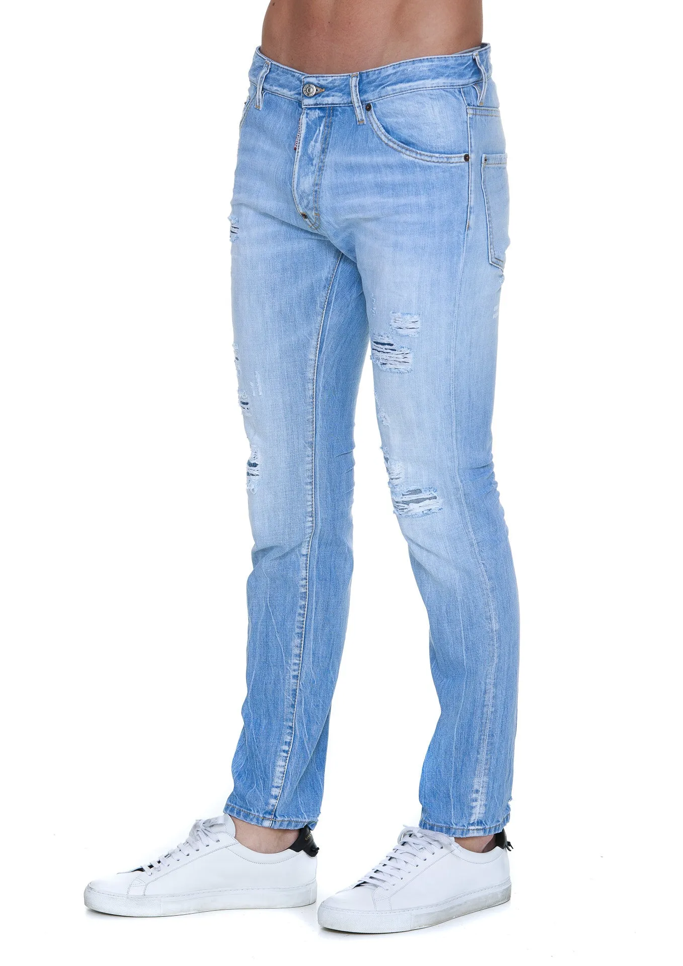 Dsquared2 Faded Effect Straight Leg Jeans