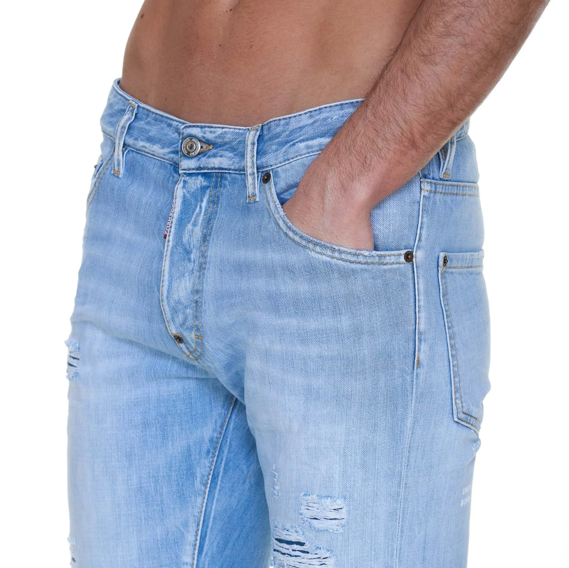 Dsquared2 Faded Effect Straight Leg Jeans