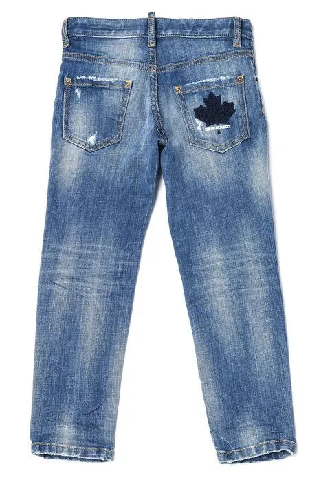 Dsquared2 Kids Distressed Straight Leg Jeans
