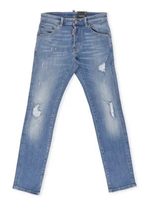 Dsquared2 Kids Distressed Straight Leg Jeans