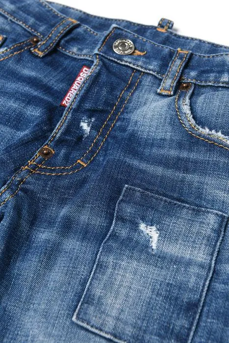Dsquared2 Kids Distressed Straight Leg Jeans