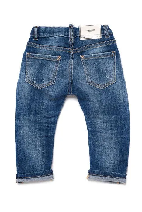 Dsquared2 Kids Logo Detailed Straight Leg Jeans