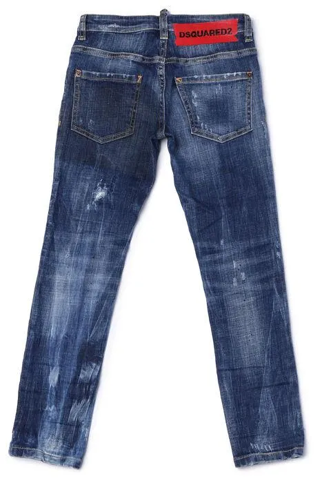 Dsquared2 Kids Logo Detailed Straight Leg Jeans