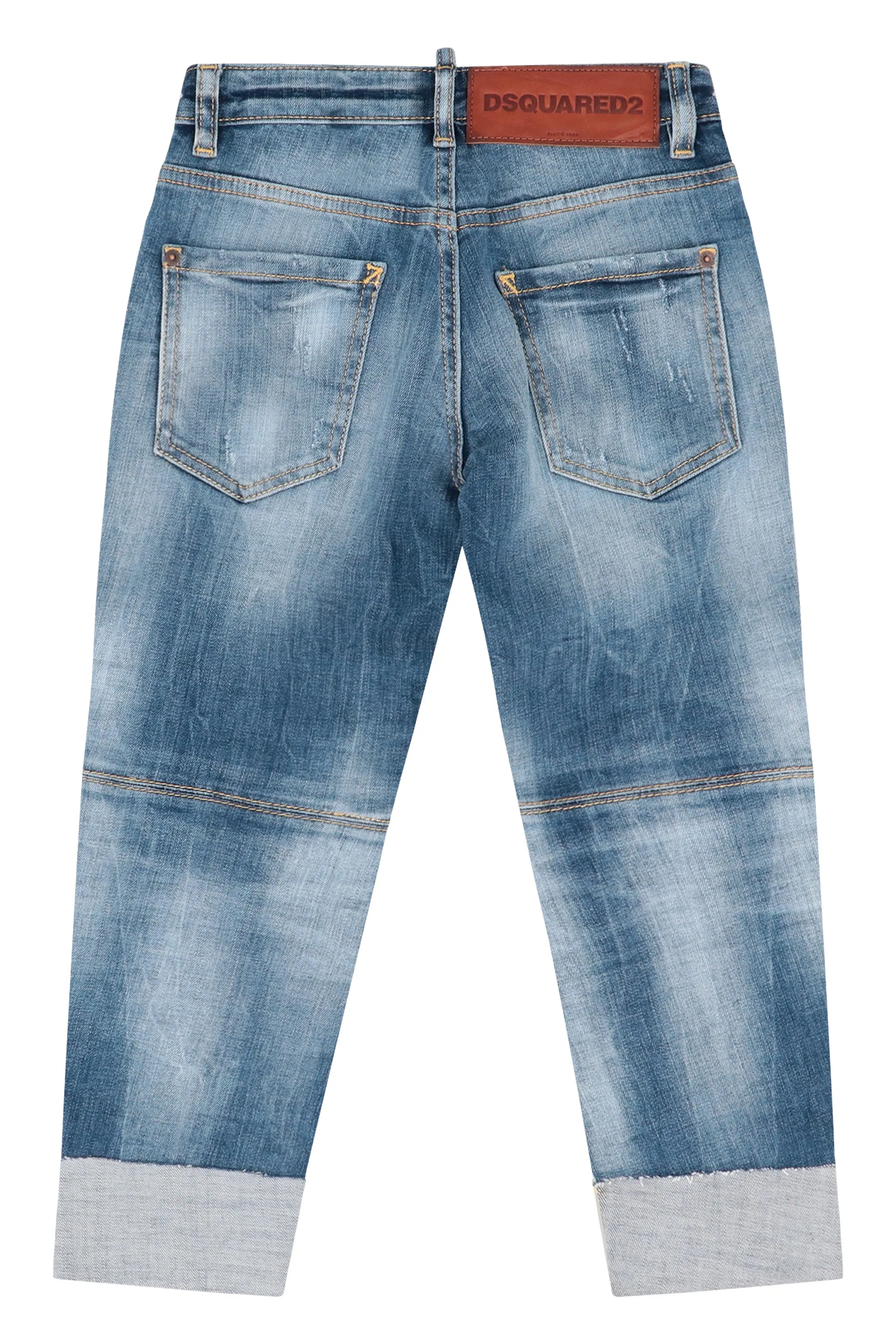 Dsquared2 Kids Mid Waist Logo Patch Jeans