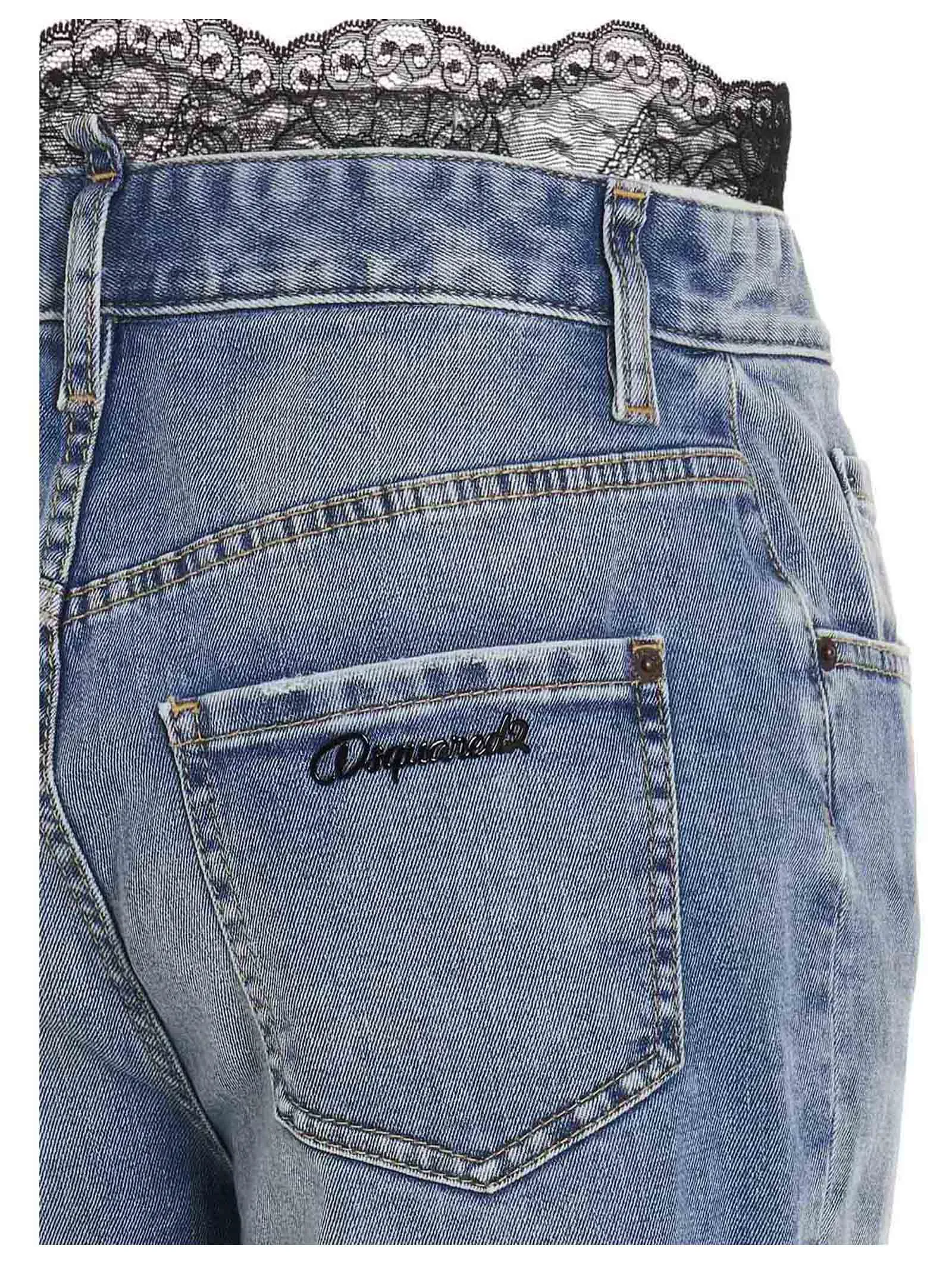 Dsquared2 Lace Detailed Tapered-Leg Jeans