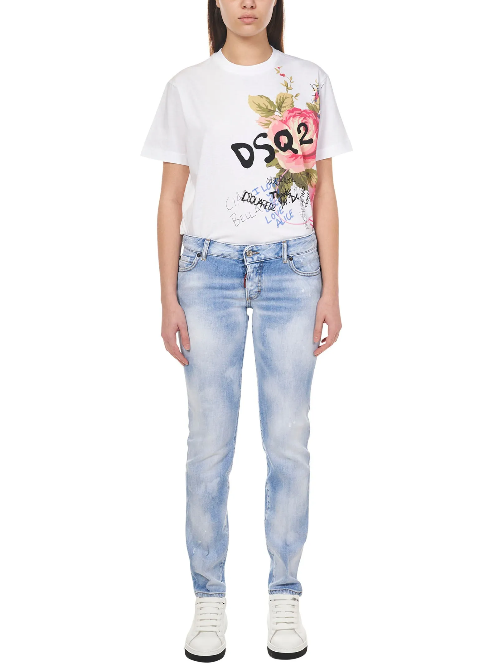 Dsquared2 Logo Patch Mid-Rise Skinny Jeans