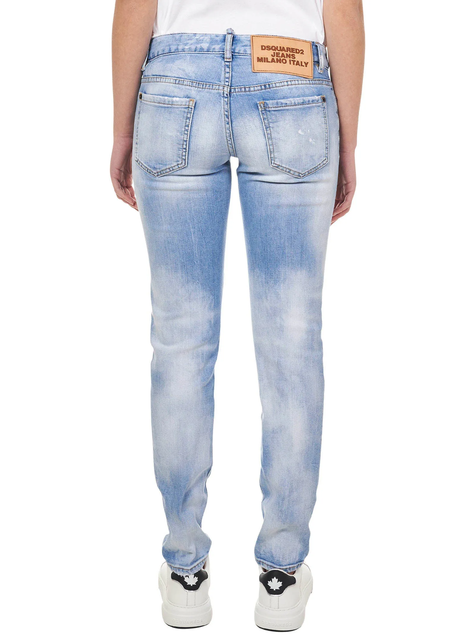 Dsquared2 Logo Patch Mid-Rise Skinny Jeans