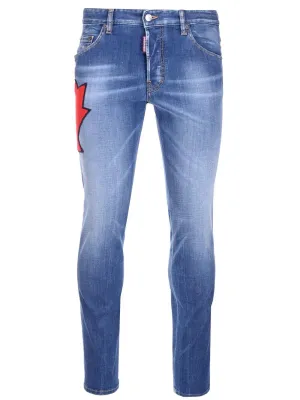 Dsquared2 Logo Patch Straight-Leg Jeans