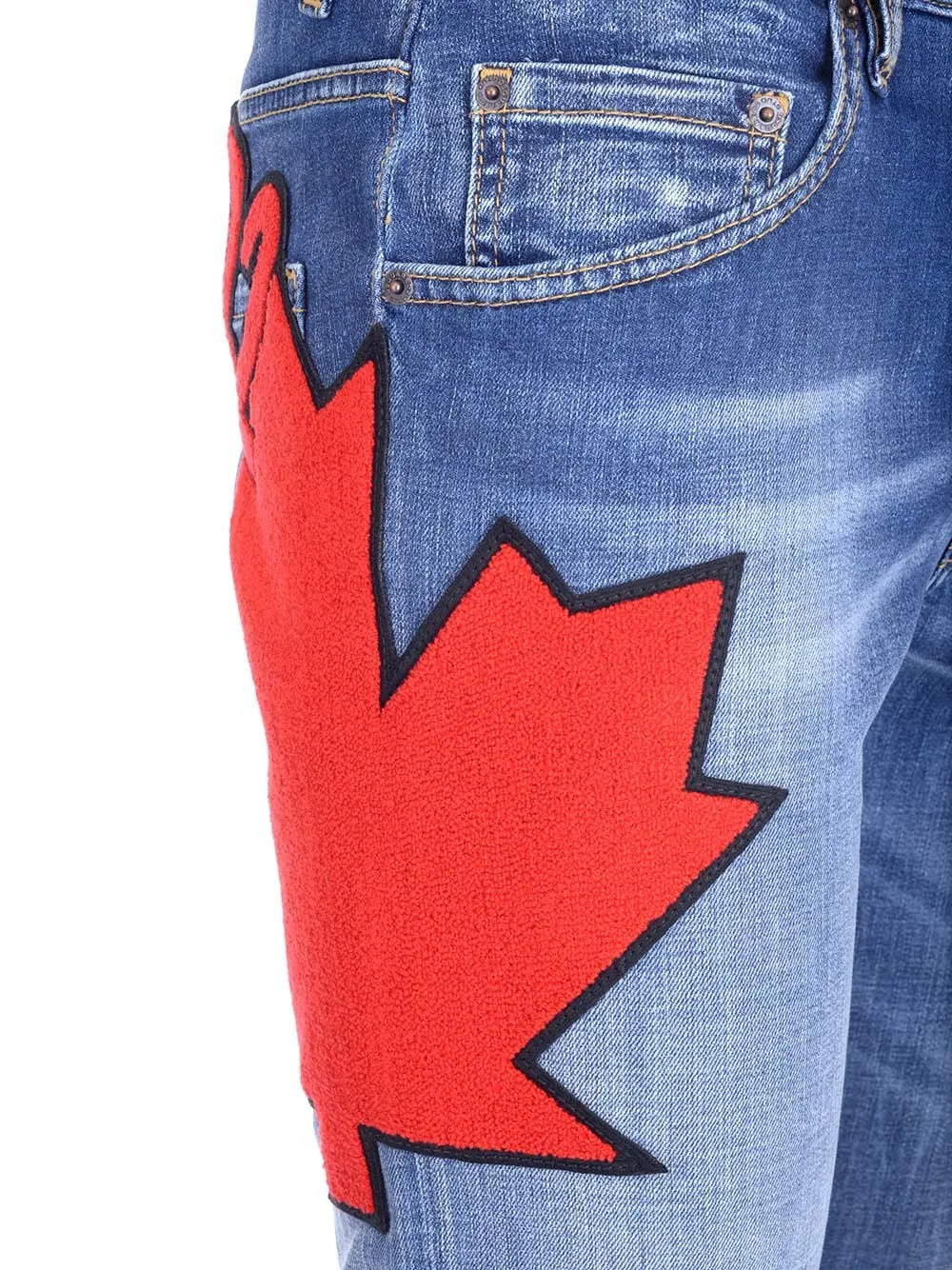 Dsquared2 Logo Patch Straight-Leg Jeans