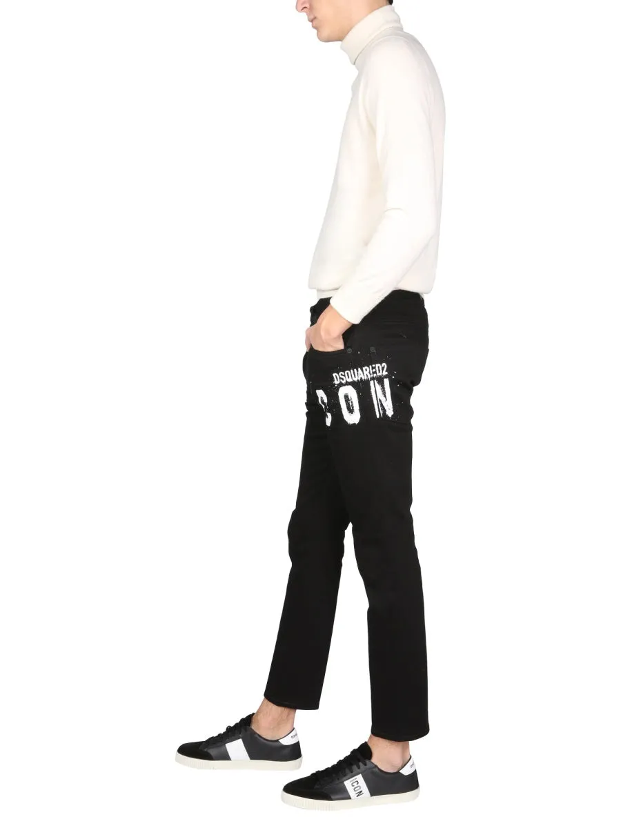 Dsquared2 Logo Printed Low-Rise Jeans
