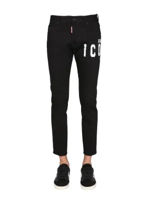 Dsquared2 Logo Printed Low-Rise Jeans