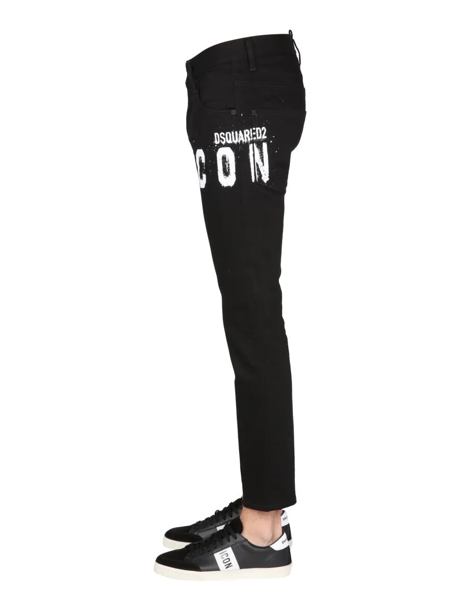 Dsquared2 Logo Printed Low-Rise Jeans