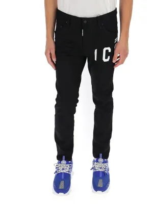 Dsquared2 Logo Printed Low-Waisted Jeans