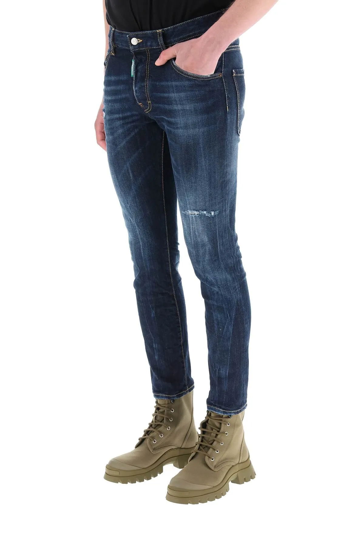 Dsquared2 Low Rise Ripped Skinny Jeans